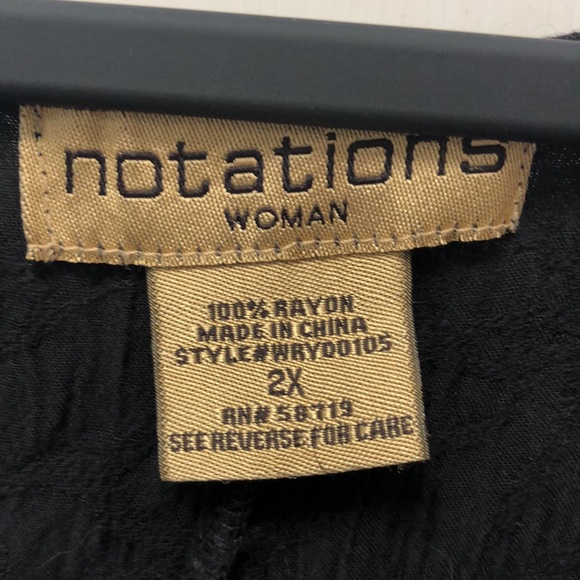 Beach cover up 100% rayon, black flowers - Picture 3 of 3